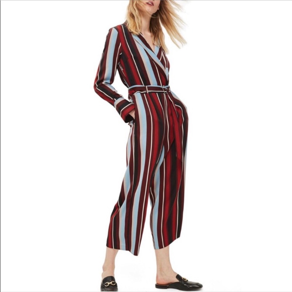 TOPSHOP striped jumpsuit